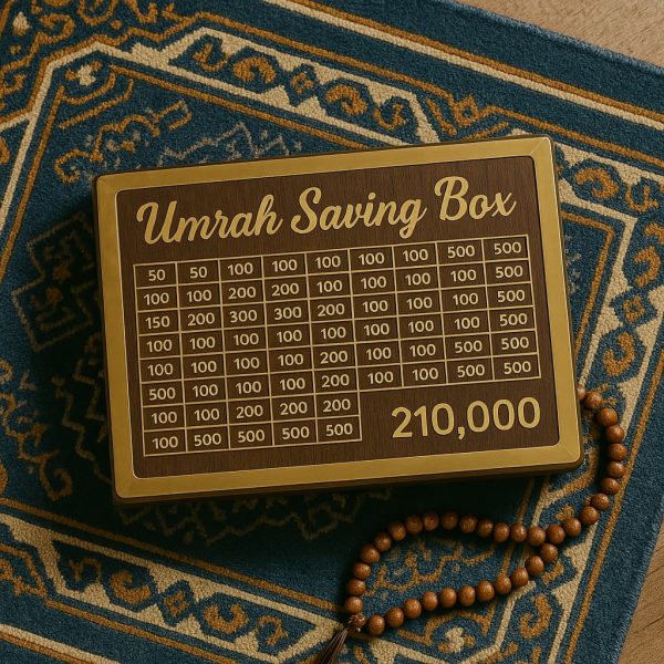 Umrah Saving Box – Best Quality Umrah Saving Box – Umrah Saving Box Wooden Money Box For Umrah – 210,000