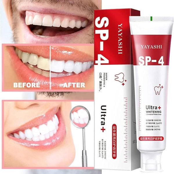 Yayashi Sp-4 Ultra Whitening Toothpaste Probiotic Stain Remover 100ml / Stain Removing Toothpaste, Protects Gums Freshens Breath, For Everyone